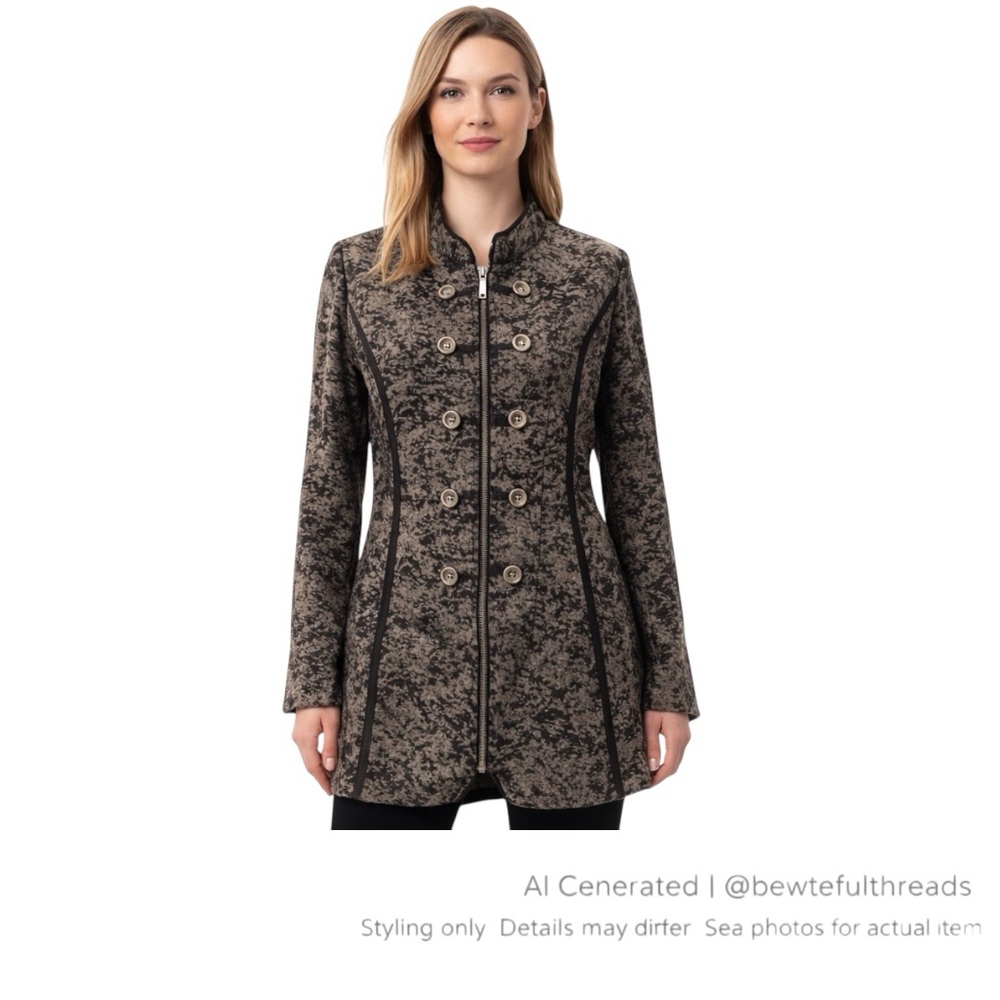 Yest Military Style Zip Front Jacket Utility Avant-Garde Coat EU 36 US 4